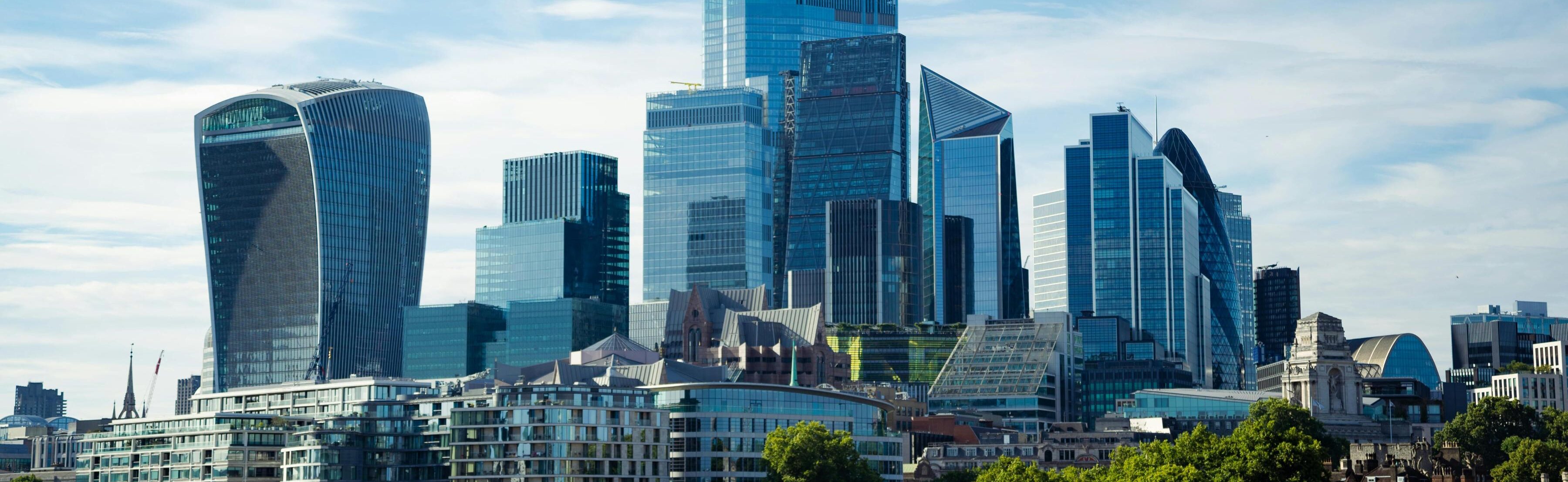 City of London skyline from the opposite bank of the river Thames